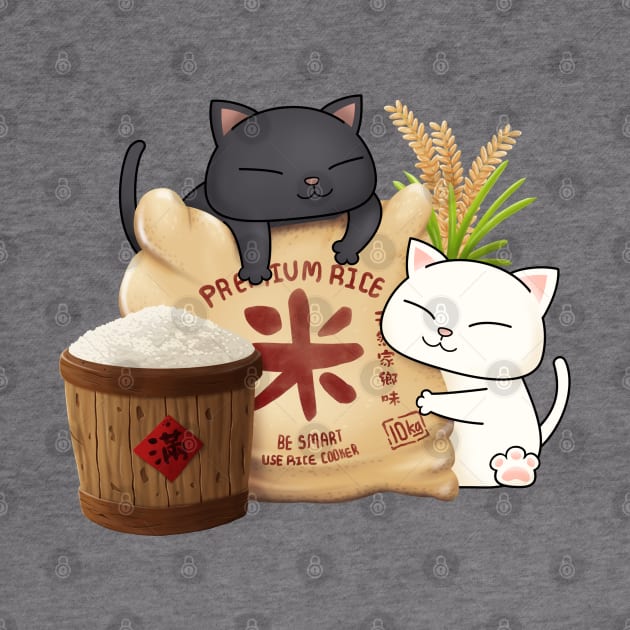 Chubby Cat Rice Lover by Takeda_Art